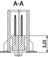 Διαστάσεις One27 ευθεία πρίζα H3,25 32 ακίδων
