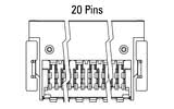 Διαστάσεις Zero8 Socket γωνιακή 20 ακίδων